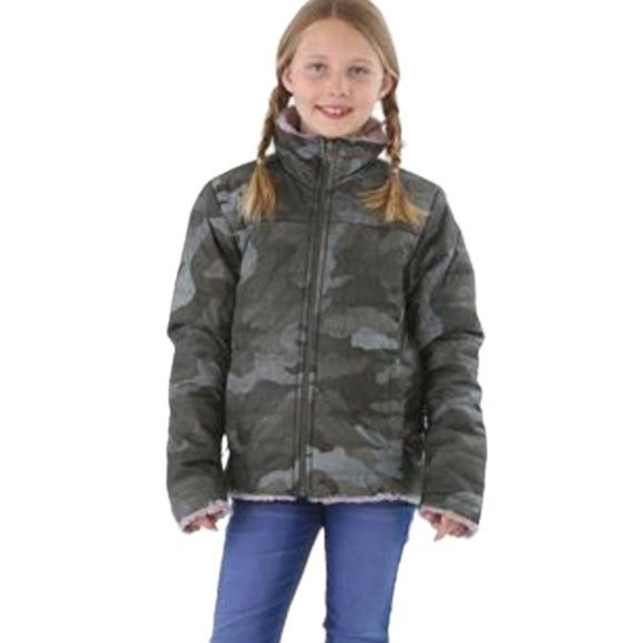 The North Face Other - The North Face Kids’ REVERSIBLE Mossbud Swirl Water Repellant Coat Green Camo L